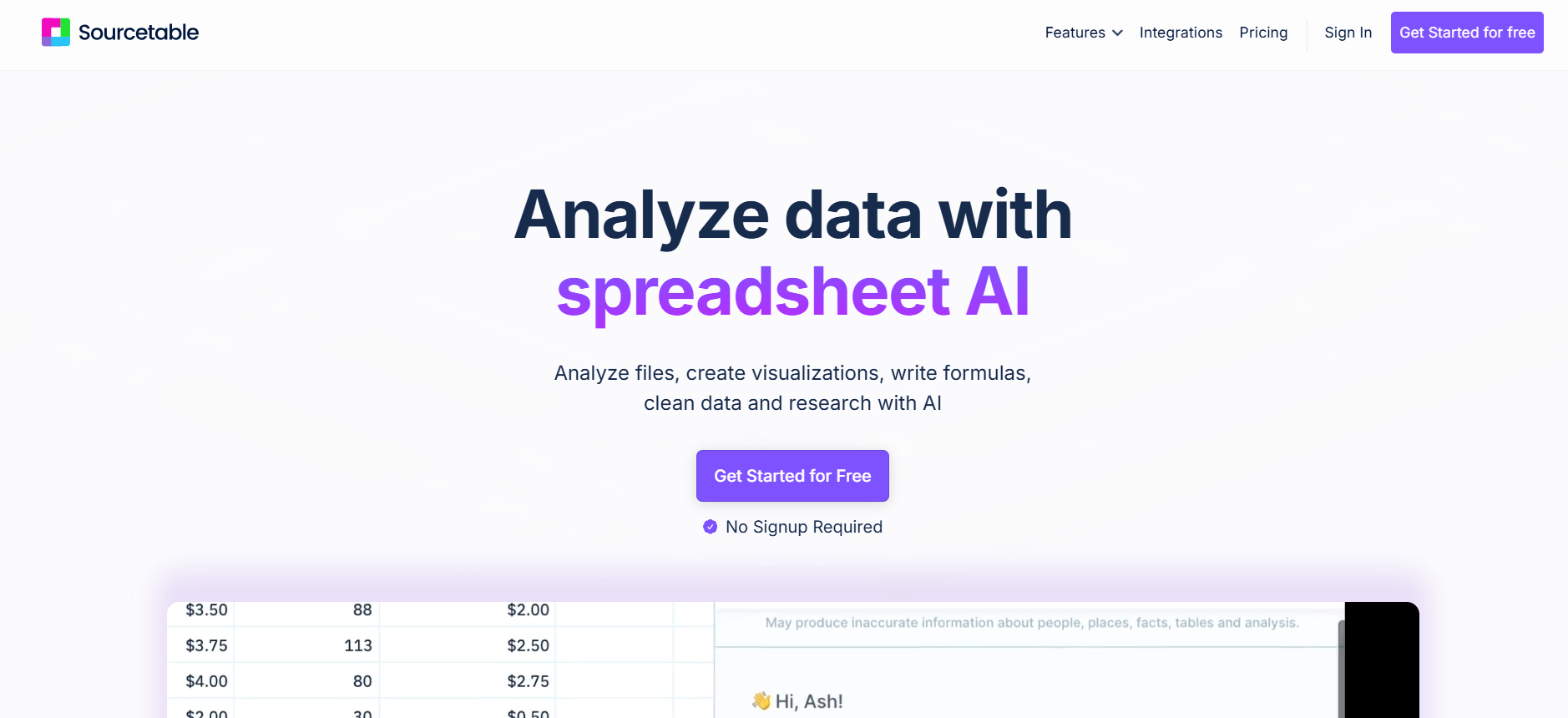 Sourcetable automatización de datos en tiempo real