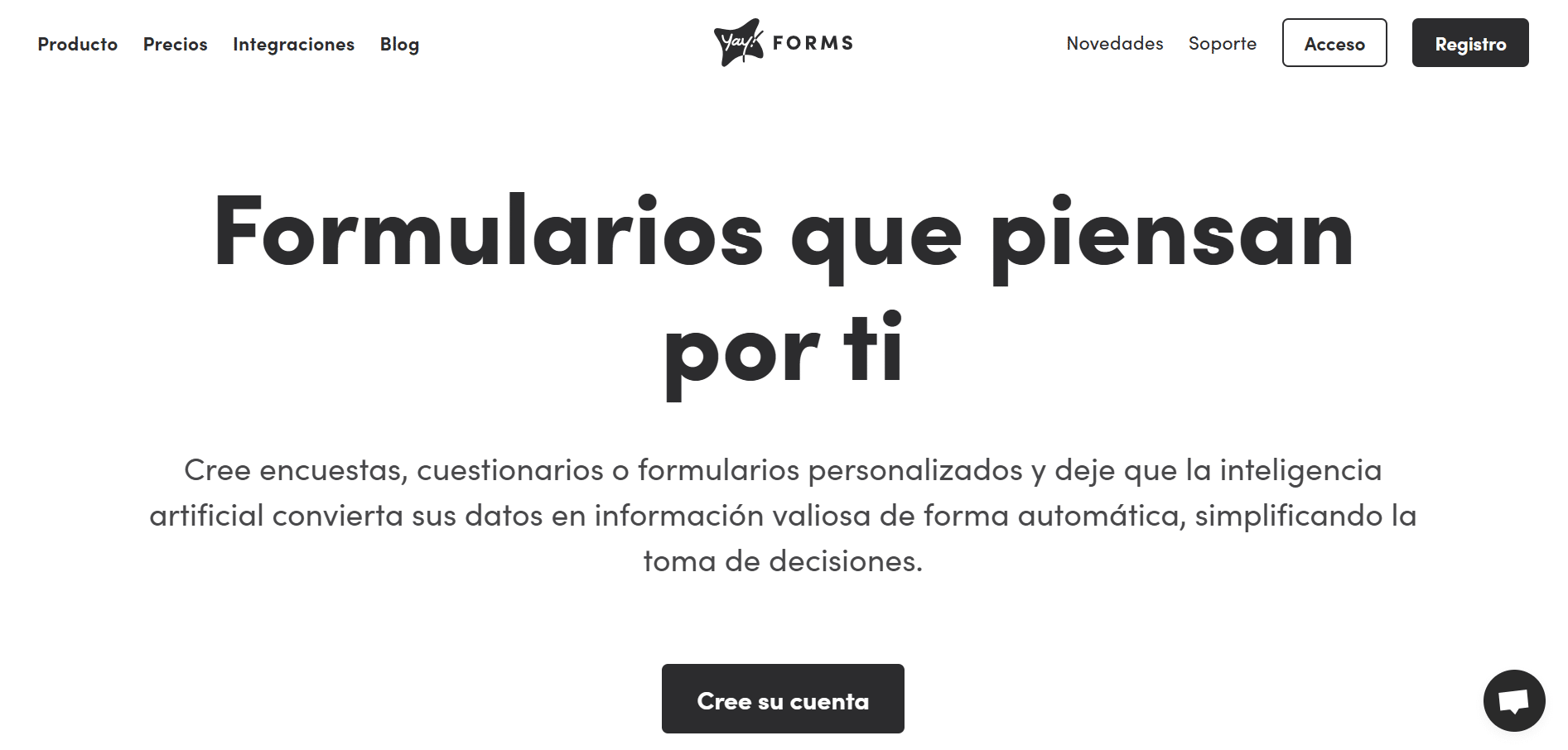 Crear formularios con Yay! Forms en vista de escritorio
