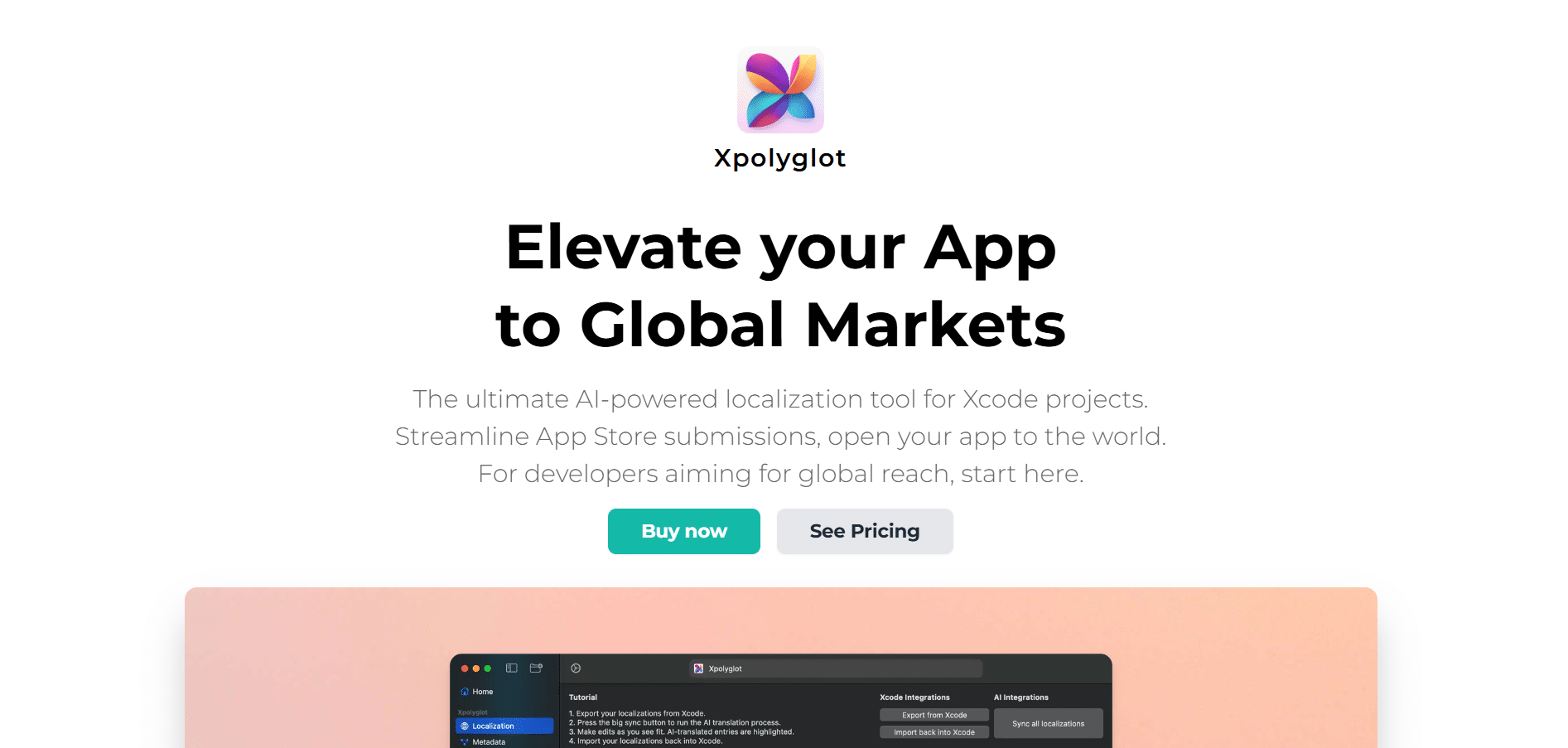 Interfaz de Xpolyglot integrada en Xcode con traducciones automatizadas