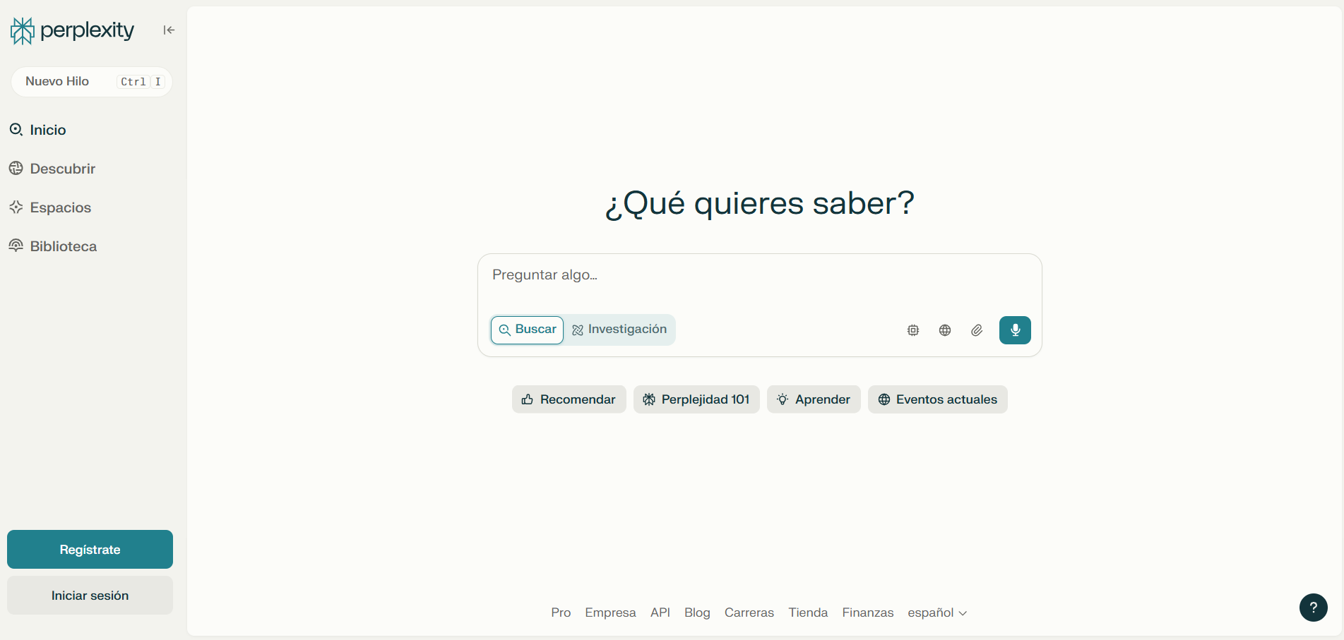 Motor de búsqueda inteligente Perplexity para responder consultas complejas
