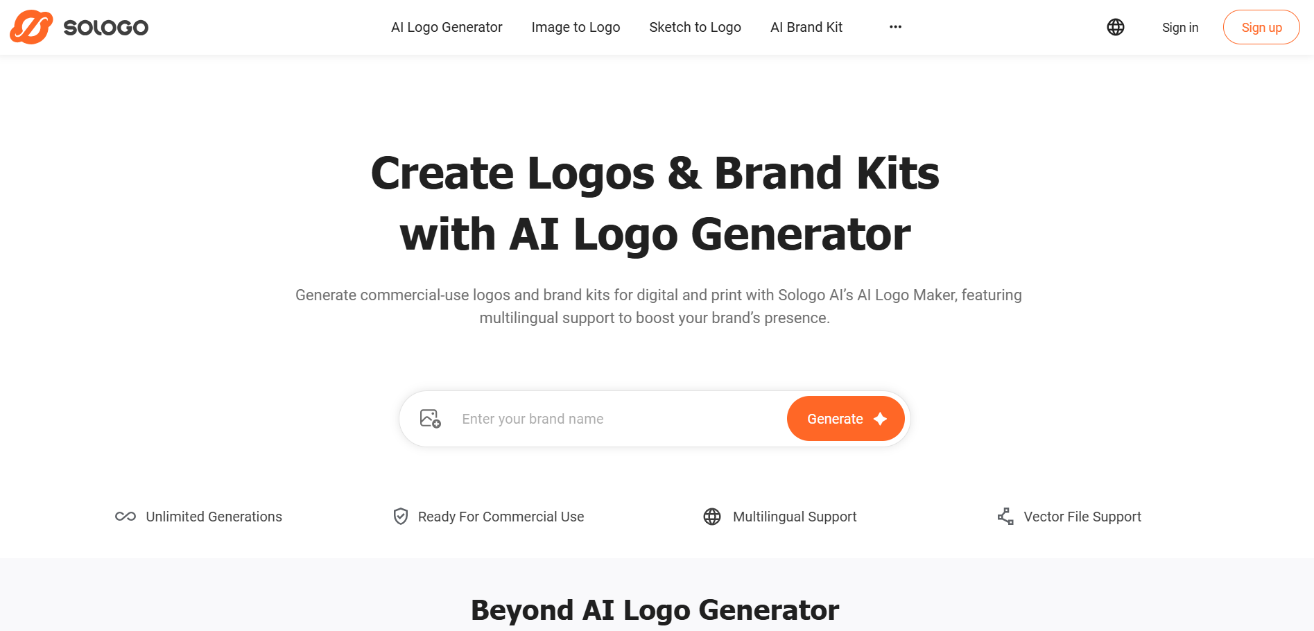 Generador de logotipos personalizados con Sologo